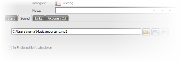 Eine bestimmte Sound-Datei für eine Aufgabe definieren