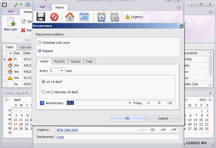 task repeat options yearly